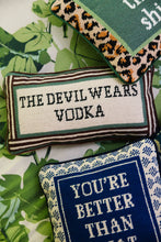 Load image into Gallery viewer, Devil Wears Vodka Needlepoint Pillow