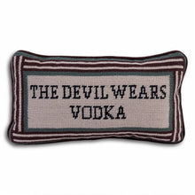 Load image into Gallery viewer, Devil Wears Vodka Needlepoint Pillow