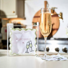 Load image into Gallery viewer, Embroidered Cocktail Napkins with Reusable Acrylic Box