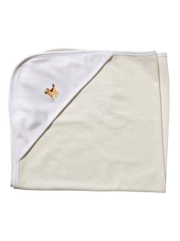 Baby Hooded Towel, Combed Cotton: Puppy (Beige)