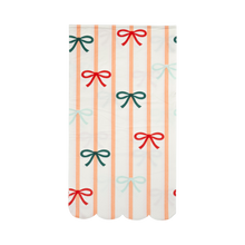 Load image into Gallery viewer, BOW1139 - Bows and Stripes Scalloped Dinner Napkin