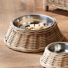 Load image into Gallery viewer, Normandy Rattan Pet Bowl Large, Gray
