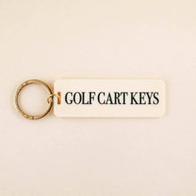 Load image into Gallery viewer, Golf Cart Keys Keychain: Cream/Green / Keychain with Hang Tag
