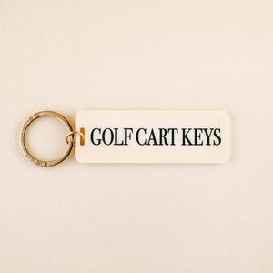 Golf Cart Keys Keychain: Cream/Green / Keychain with Hang Tag