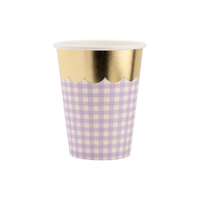Load image into Gallery viewer, Gingham Cups with Gold Scallop