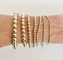 Load image into Gallery viewer, 14k Gold Filled Beaded Bracelets: 4mm, size 7&quot;