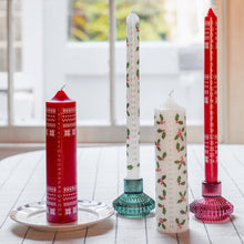 Load image into Gallery viewer, Holly Christmas Advent Pillar Candle