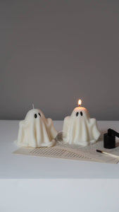 Ghost candle | Fall decor | Halloween decor : Spice pumpkin