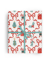 Load image into Gallery viewer,  Watercolor Christmas Bows Wrapping Paper