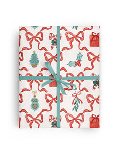  Watercolor Christmas Bows Wrapping Paper