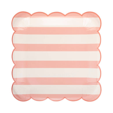 Pink Stripe Paper Plates