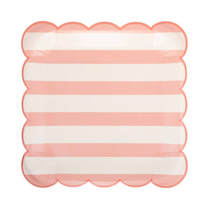 Pink Stripe Paper Plates