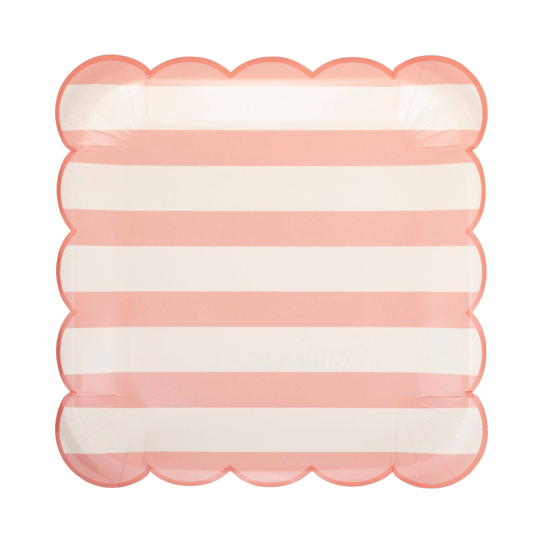 Pink Stripe Paper Plates