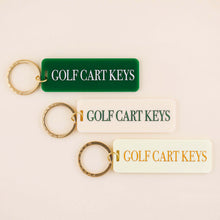 Load image into Gallery viewer, Golf Cart Keys Keychain: Cream/Green / Keychain with Hang Tag