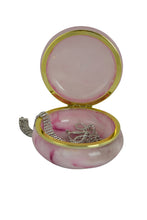 Load image into Gallery viewer, Round Pink Alabaster Trinket Box