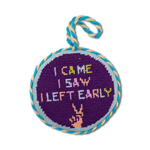 Load image into Gallery viewer, Needlepoint Ornament - Left Early