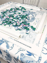 Load image into Gallery viewer, Blue Instructional Mahjong Tablecloth