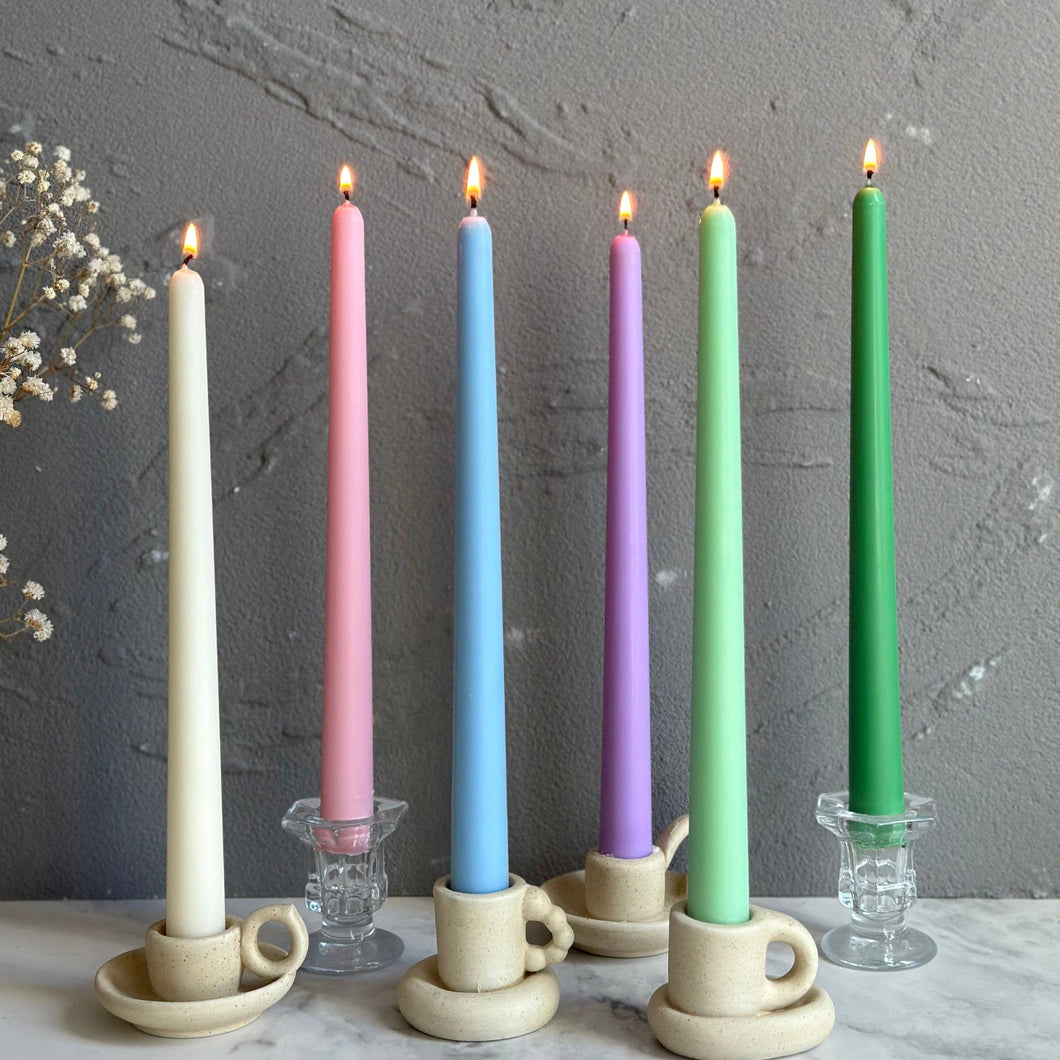 Colored Taper Candles 10''  (A Pair): Sky Blue