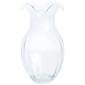 Hibiscus Glass Clear Vertical Fluted Vase