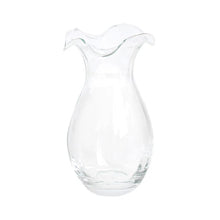 Load image into Gallery viewer, Hibiscus Glass Clear Vertical Fluted Vase