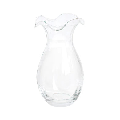 Hibiscus Glass Clear Vertical Fluted Vase