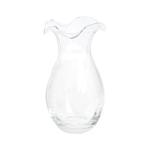 Hibiscus Glass Clear Vertical Fluted Vase