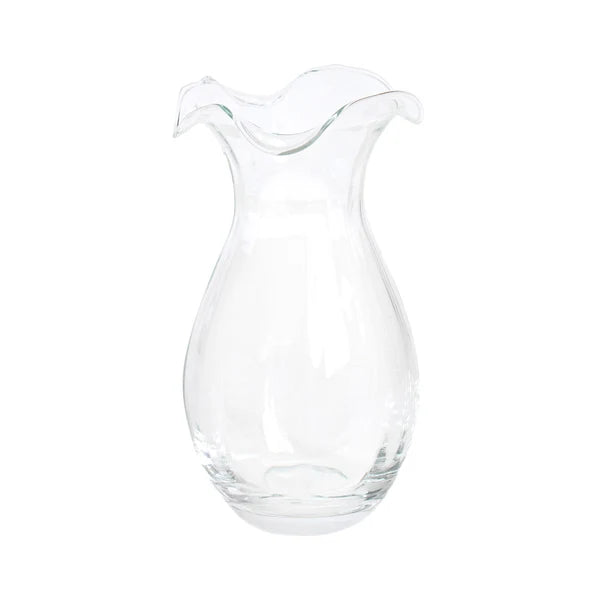 Hibiscus Glass Clear Vertical Fluted Vase