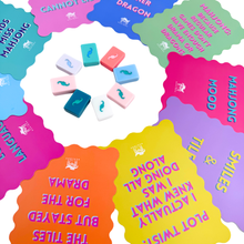 Load image into Gallery viewer, MAHJONG SHUFFLE CARD  |  Scalloped Edges &amp; Bright Colors  |  Sized to Store with Mahjong League Cards