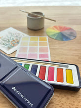 Load image into Gallery viewer, Watercolor Set- 12 Artist Grade Colors + Wood Paintbrush