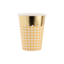 Load image into Gallery viewer, Gingham Cups with Gold Scallop