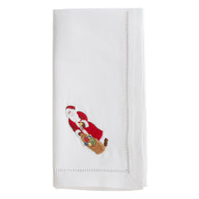 Load image into Gallery viewer, Embr&#39;d Santa Napkin: White / 20&quot;