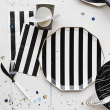 Load image into Gallery viewer, BLACK NOIR CABANA STRIPE GUEST TOWELS