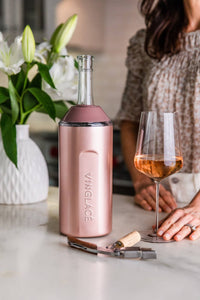 Champagne Gift Sets with Glass Lined Flutes: Rose Gold