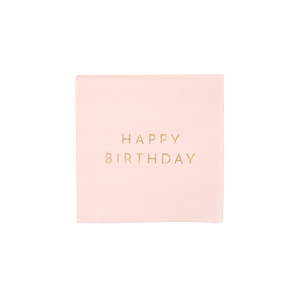 Petal Pink Signature Happy Birthday Cocktail Napkins
