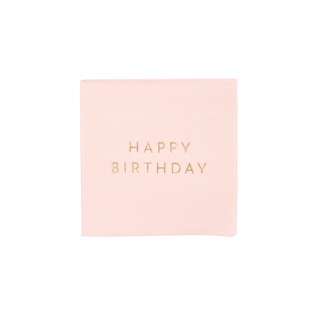 Petal Pink Signature Happy Birthday Cocktail Napkins