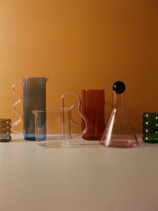 Bean Pitcher, Clear/Pink