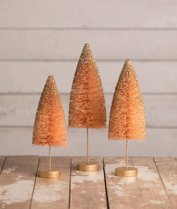 Rose Quartz Gold Glow Bottle Brush Trees