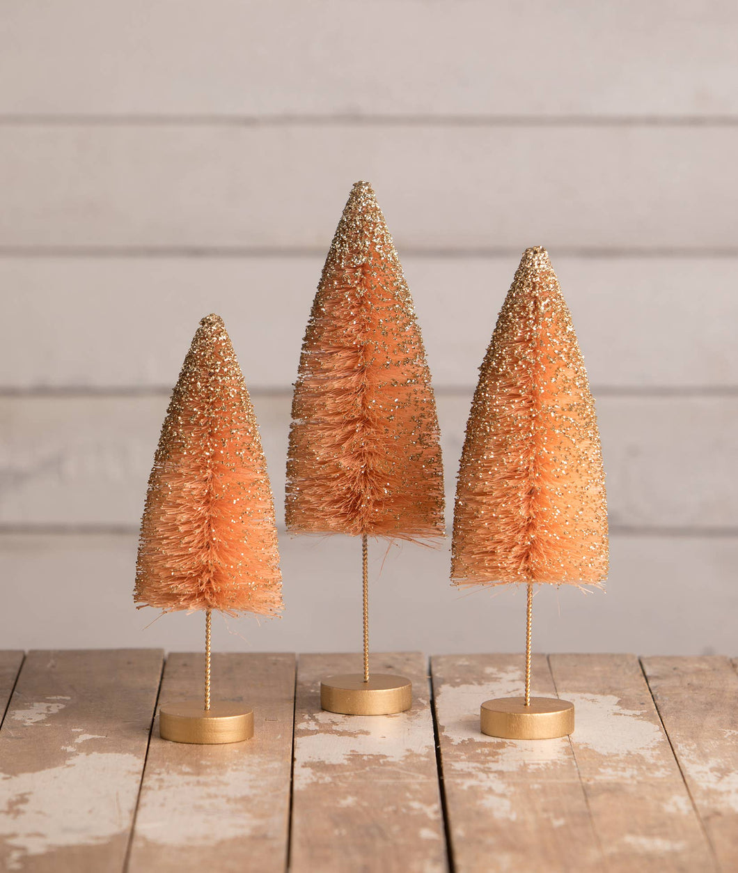 Rose Quartz Gold Glow Bottle Brush Trees