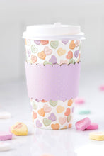 Load image into Gallery viewer, Conversation Hearts Cozy To-Go Cups (8 ct)
