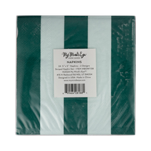 Load image into Gallery viewer, BOW1138 - Red and Pink Green and Mint Striped Cocktail Napkin Set