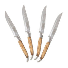 Load image into Gallery viewer, Laguiole Connoisseur Olivewood BBQ Steak Knives, Set of 4
