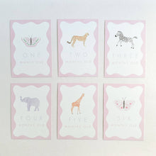 Load image into Gallery viewer, Pink Pastel Animal Milestone Cards