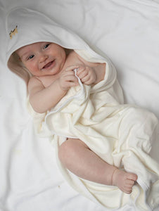 Baby Hooded Towel, Combed Cotton: Puppy (Beige)