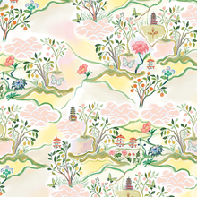 Load image into Gallery viewer, Scalloped Square Table Topper in Pink Pagoda