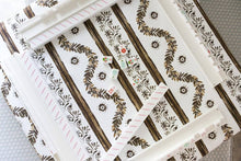 Load image into Gallery viewer, Scalloped Square Table Topper | Boxwood Garden Espresso