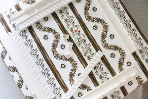 Scalloped Square Table Topper | Boxwood Garden Espresso