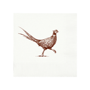 Pheasant Strut White Beverage Napkins