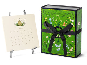 2025 Classic Desk Calendar: Gold Easel