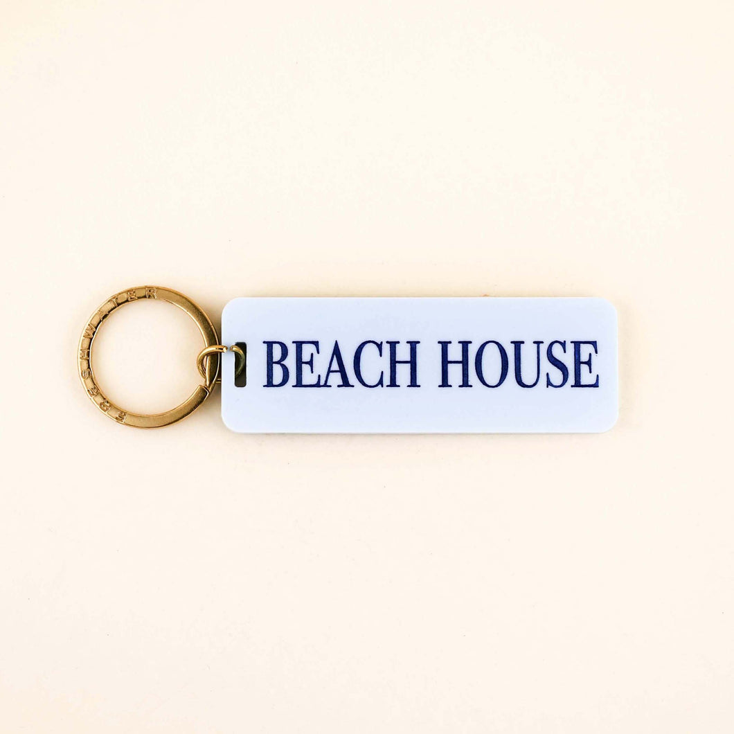 Beach House Keychain: Sky Blue / Keychain with Hang Tag