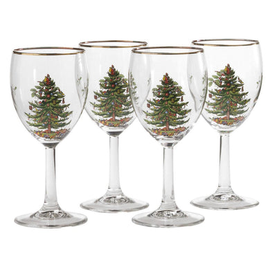 Christmas Tree Wine Glasses, Set of 4